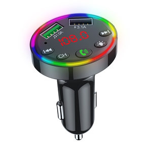 Émetteur FM pour voiture BT5.0, kit mains libres pour voiture, chargeur double USB 3.1A avec lumière LED colorée, lecteur MP3, <span class=keywords><strong>carte</strong></span> TF/clé USB, vente en gros - Product Image 1