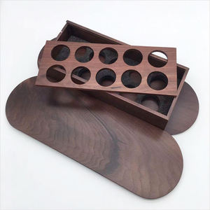 QLDクルミ木製収納容器塗装技術デスクトップカウンタートップディスプレイエッセンシャルオイルボトル用 - Product Image 1