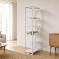 Table console moderne en métal pour chambre et salon avec étagères de rangement
