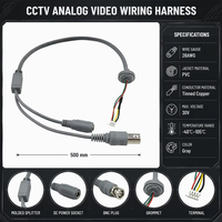 Câble de caméra personnalisé en usine, connecteur BNC, isolation PVC, conducteur en cuivre étamé 50 ohms, faisceau de câblage vidéo analogique CCTV 500 mm