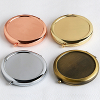 Miroir de maquillage portable pliable de poche, petit miroir compact à double face, cadeau de voyage idéal pour les filles, impression personnalisée