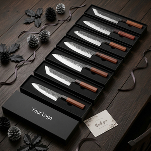 Ensemble <span class=keywords><strong>de</strong></span> couteaux <span class=keywords><strong>de</strong></span> <span class=keywords><strong>chef</strong></span> en acier inoxydable carbone, <span class=keywords><strong>couteau</strong></span> <span class=keywords><strong>Santoku</strong></span> japonais Kristsuke, <span class=keywords><strong>couteau</strong></span> forgé martelé fait main - Product Image 4