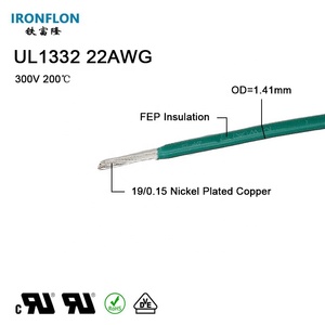 สายไฟฟ้าหุ้มฉนวน FEP สำหรับยานยนต์ 200C 300V ชุบนิกเกิล UL1332 22AWG ทนความร้อนสูง สำหรับเชื่อมต่อไฟฟ้า - Product Image 2