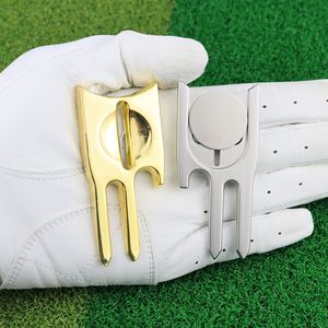 Herramienta multifuncional 6 en 1 para reparar divots de golf con marcador de bola y abridor de botellas, de aleación de zinc, para campos de golf. - Product Image 2