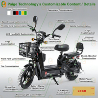 Paige E-Bike 350w 48v Us Warehouse Pneu Ebike longue portée pour livraison électrique City Fat Tire Hybrid Bike Bike Kit de vélo