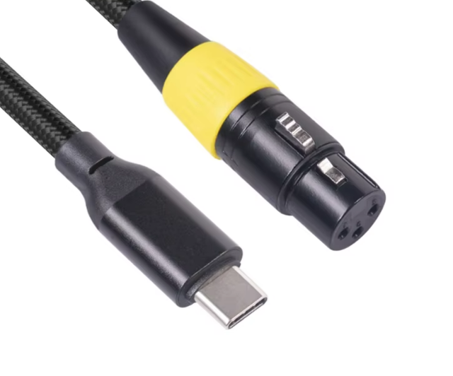 Shielded USB C to XLR Female Microphone Cable Type C Male to Cannon Jack Audio Recording Wire for Studio Live Broadcast