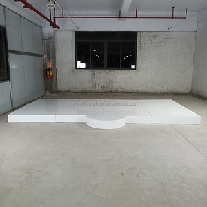 Fournitures pour événements, plateforme ronde en PVC acrylique blanche, scène <span class=keywords><strong>de</strong></span> mariage, piste <span class=keywords><strong>de</strong></span> <span class=keywords><strong>danse</strong></span> avec marches brillantes - Product Image 3