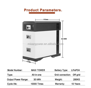 Batería de iones de litio apilable para almacenamiento de energía solar en el hogar, 280Ah 300Ah BMS 48V 10KWH 51.2V 15KWH, al por mayor, en stock en la UE - Product Image 2