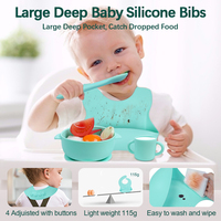 Assiette en silicone sans BPA de qualité alimentaire pour bébé Bol à succion Ensemble d'alimentation pour bébé Fournitures antidérapantes pour tout-petits Assiette d'alimentation pour bébé