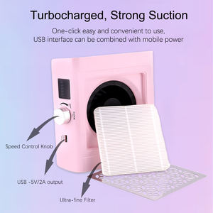 Salon için güçlü Fan ile 85w yeni güçlü güç fırçasız Motor taşınabilir akülü tırnak toz toplayıcı manikür profesyonel - Product Image 2