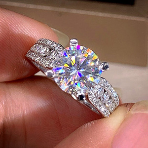 Anello da donna con cristalli di zircone a quattro punte, classico, per fidanzamento, matrimonio, gioielli quotidiani, regalo - Product Image 4