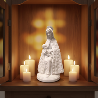 Statue en céramique de la Sainte Vierge Marie et de l'enfant Jésus, style romain