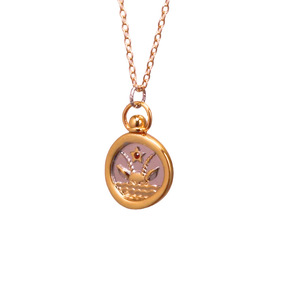 Nokta mühür renk koruma cast kaplama 18-karat altın kontrast kolye kolye kadın 12 burç Tarot kolye - Product Image 6