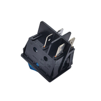 Interrupteur à bascule carré bleu avec voyant lumineux 30A/16A 250V /20A125V AC DPST ON-OFF pour équipement et équipement médical R210-1C5G-BU1-NWC