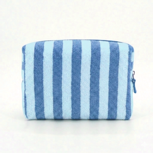 Bolsa de Maquillaje de <span class=keywords><strong>Playa</strong></span> Impermeable con Bordado Personalizado, Estilo Preppy a Rayas, Bolsa de Cosméticos de Viaje, Organizador de Artículos de Aseo, 2026 - Product Image 3