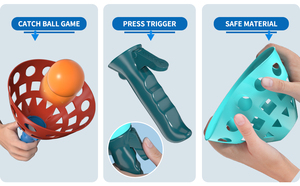 Gioco Pop Pass Catch Ball per Esterni con 2 Canestri Lanciatori e 5 Palline, Giocattolo Sportivo Estivo per Spiaggia e Giardino, Regalo per Feste di Compleanno - Product Image 4