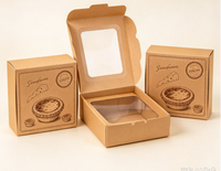 Boîte à tartelettes en papier kraft imprimée sur mesure, boîte à muffins avec fenêtre transparente, boîte d'emballage alimentaire à emporter OEM ODM