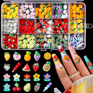 24 Rejillas Flor Arco Iris Oso <span class=keywords><strong>con</strong></span> Piruleta Nail Art Charm Lindo <span class=keywords><strong>3D</strong></span> Acrílico Mixto DIY Nail Art Decoraciones - Product Image 6