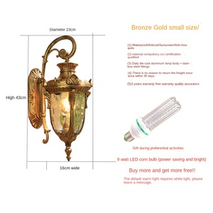 Lámpara de Pared Exterior Vintage de Aleación de Aluminio con Pantalla de Vidrio Templado, Clasificación IP65, LED con Garantía de 10 Años, Luz Blanca Cálida para Jardín o Porche - Product Image 3