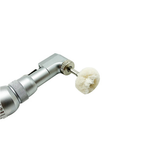 Dental polishing wheel with handle, plush handle, and palm fiber wheel for denture care. - Product Image 2