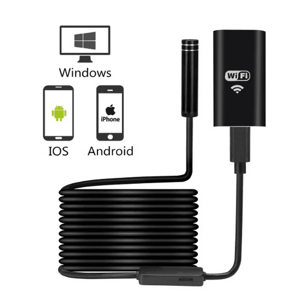 WiFi Endoscope 720P 8mm Lens Snake Cable Waterproof Endoscope Camera for Android IOS Car Repair Tube Inspection Borescope