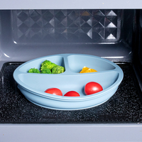Assiette pour bébé en silicone de qualité alimentaire 100% sans BPA, réutilisable, ronde, classique, avec base à ventouse, certifiée BSCI CPC