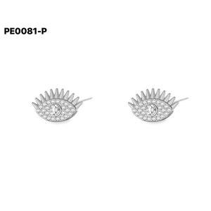 ต่างหูแฟชั่นประดับเซอร์โคเนียสตั๊ด PE0081 สำหรับผู้หญิงเครื่องประดับคุณภาพสูง - Product Image 1
