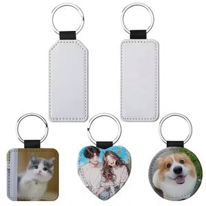 Promotional Leather Keychain Company Activity Gifts Custom LOGO Printed Keychains to Sublimate Sublimation <b>Key</b> <b>Holder</b> Blanks - Product Image 1