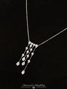 Xinfly 18K Real Gold 0.37CT Natural Diamond Star Tassel <b>Necklace</b> Fine Romantic AU750 Jewelry Custom - Product Image 5
