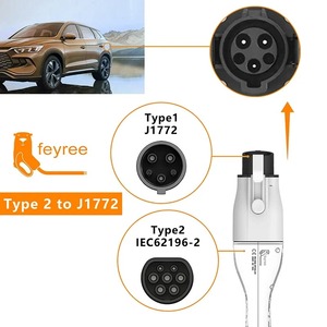 อะแดปเตอร์ชาร์จรถยนต์ไฟฟ้า Feyree 7kW 32A 1 เฟส Type2 เป็น Type 1 หัวต่อ IEC62196-2 เป็น SAE J1772 แบบตัวเมีย สำหรับสถานีชาร์จรถยนต์ไฟฟ้า - Product Image 4