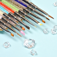 Kit professionnel de stylos de nail art en cristal pour la sculpture et le pointillage, pinceaux pour le dessin sur gel UV et poudre, et ensemble de pinceaux liner pour ongles