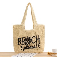 Sac de plage bohème tressé à la main en paille, sac fourre-tout en raphia brodé au crochet pour femme, sac à bandoulière d'été, logo personnalisé - Grande Vente