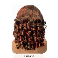 Perruque Lace Front Body Wave en Cheveux Vierges HD, Densité 200%, Brun Gingembre Clair pour Mèches Blond Miel, Vente en Gros