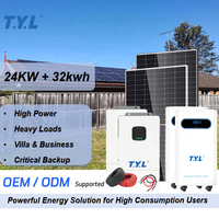 Système solaire hors réseau T.Y.L 24KW+32kwh avec batterie à cycle profond et onduleur pour l'alimentation électrique des usines, des fermes et de grandes villas