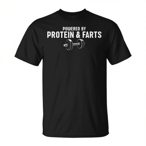Camiseta de levantamiento de pesas con estampado de Weight Lifting Powered By Protein And Farts - Product Image 2