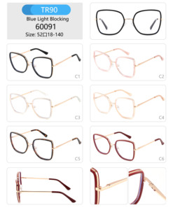 Lunettes optiques TR90 pour hommes, monture carrée large <span class=keywords><strong>transparente</strong></span>, style classique, motif dessin animé, pour visages fins - Product Image 5