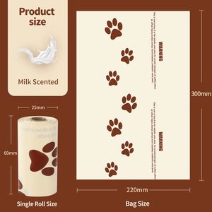 Bolsas para excremento de perro PetNew de lujo, biodegradables, de plástico reciclado y PE, 22x30cm, con control de olor moderado, 15 bolsas/rollo - Product Image 5