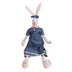 Хлопковая Кукла Кролик для мальчиков и девочек 2023, пасхальные хлопковые льняные Тряпичные куклы Кролик, мягкие плюшевые детские подарки, мягкие игрушки-животные на заказ
