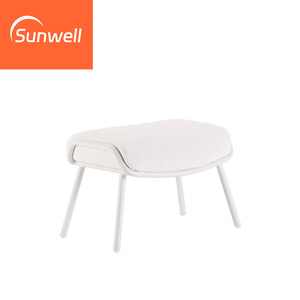 Set Bistro Moderno <span class=keywords><strong>Modena</strong></span> per Esterni, Mobili da Terrazzo in Metallo, Set da <span class=keywords><strong>Giardino</strong></span> in Alluminio con Corda, Sedie Bistro con Pouf Impilabili per Scuola - Product Image 6