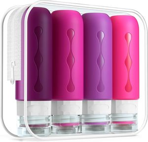 Botellas de Viaje Portátiles Ecológicas de Silicona de 90 ml, Recipientes Reutilizables a Prueba de Fugas para Artículos de Aseo, Organizador de Champú, Loción y Cosméticos - Product Image 2