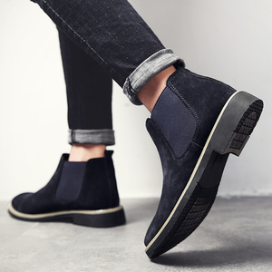 <span class=keywords><strong>Bottines</strong></span> <span class=keywords><strong>Chelsea</strong></span> classiques en cuir véritable pour hommes, <span class=keywords><strong>bottines</strong></span> courtes en daim à tige haute, antidérapantes, hauteur de la cheville, hiver, été, automne, tailles 38-46 - Product Image 2