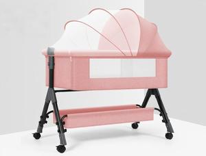 Giường cũi bằng thép không gỉ hiện đại có thể gập lại với lưới chống muỗi cho trẻ sơ sinh và trẻ em đi du lịch sử dụng phòng ngủ đầu giường - Product Image 3