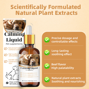 Le supplément pour animaux de compagnie de gouttes liquides apaisantes personnalisables soulage le stress et favorise la relaxation chez les chiens, les chiots et les chats - Product Image 2