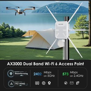 ตัวขยายสัญญาณ WiFi 6 กลางแจ้ง AX3000 แบบรีพีทเตอร์/จุดเชื่อมต่อ  ดูอัลแบนด์ รองรับ PoE กันน้ำระดับ IP67 ใช้งานร่วมกับ Starlink ได้ - Product Image 3