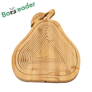 अनुकूलित बांस फल टोकरी बहुक्रियाशील फोल्डेबल बांस फल सब्जी भंडारण टोकरी घर भंडारण - Product Image 4