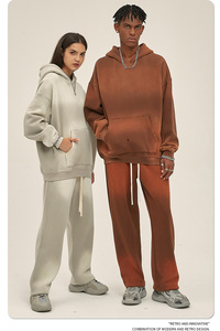 Nuevo producto personalizado de otoño e invierno, color sólido en blanco más Cachemira engrosada, 360g, teñido en aerosol, Sudadera con capucha antigua para hombres - Product Image 4