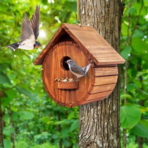 Outdoor 2 Bird House Room Voor 2 Vogel Families Bluebird Vink Kardinalen Houten Vogelhuis Opknoping Voor Tuin - Product Image 6