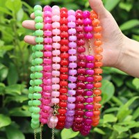 Collier de perles abacus dégradées colorées, perles plates, perles à roulettes DIY pour femmes, bijoux de mode quotidiens, vente en gros