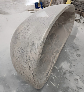 Baignoires ovales modernes sur mesure de luxe en granit or désertique exclusif, autoportantes pour salle de bain, villa, hôtel, maison - Product Image 4