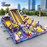 Parc de jeux gonflable géant personnalisé en usine avec château gonflable et toboggan extérieur